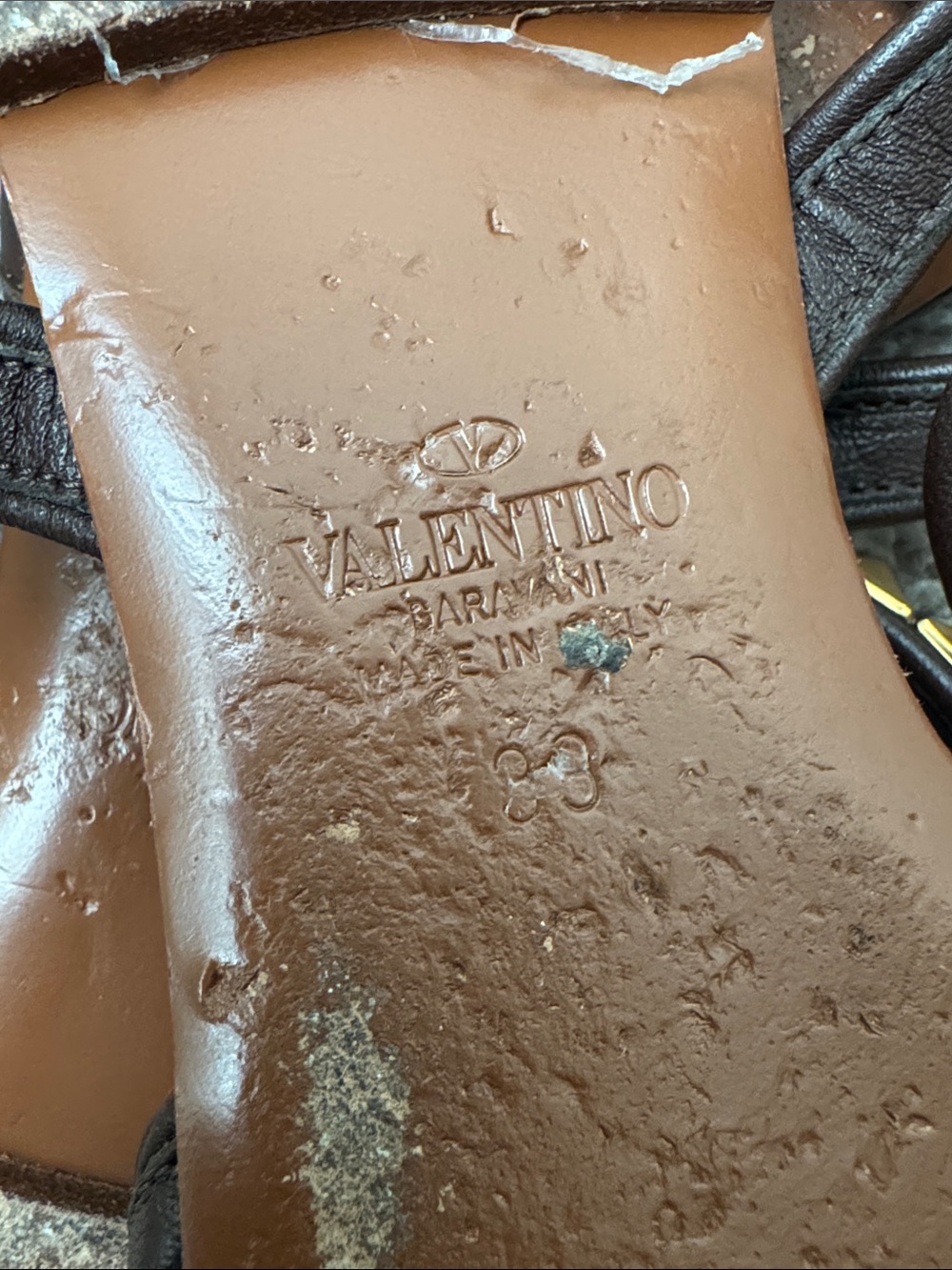 Valentino Garavani Brown Leather Rockstud No Limit Sandals - Picture 7 of 8